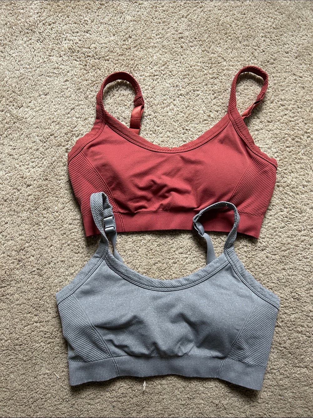 Seamless Scoop Bralette Bundle  - Rust and Gray